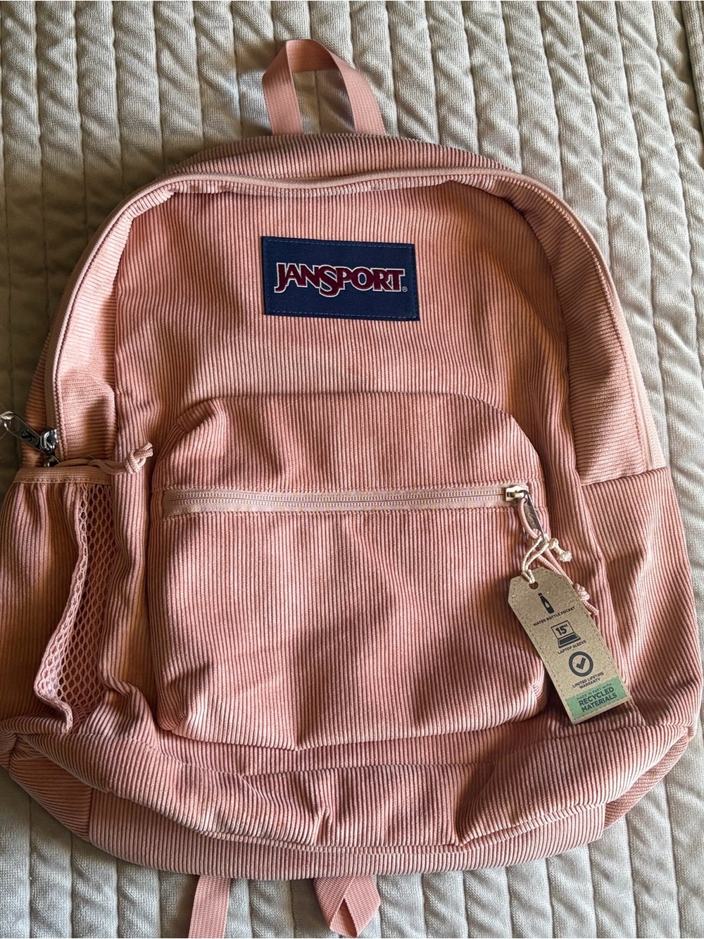 Jansport Coral Pink Corduroy Backpack
NWT